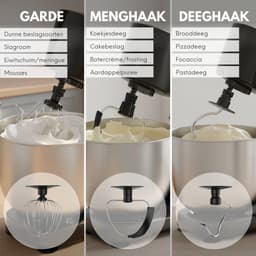 Keukenmachine - Keukenrobot - Foodprocessor met 12 Standen - Keukenmixer met RVS kom - Drie Opzetstukken - 3.5L - COOK-IT — thumbnail 2