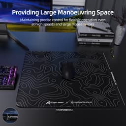 ATTACK SHARK CM05 Tempered Glass Gaming Mouse Pad - Glazen Muismat - Ultra-Smooth Surface - 9H Tempered Glass - 45*40CM - eSport Gaming Mousepad - Black Contour Line — thumbnail 5