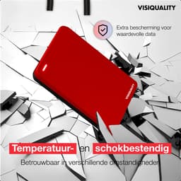 VisiQuality High-Speed Externe Harde Schijf 1 TB - Draagbare Harde Schijf USB 3.0 - Voor Windows & Mac - Geschikt voor Gameconsoles - Compact - Met handleiding - Rood — thumbnail 3
