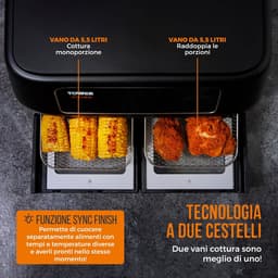 Dubbele heteluchtfriteuse met 11 liter capaciteit en digitale bediening — thumbnail 3