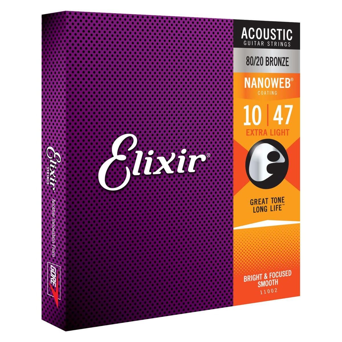 Elixir Nanoweb - Akoestische Gitaarsnaren - 80/20 Brons - Extra Light - Langdurige Toon - Coating Tussen De Wikkelingen - .010-.047 — afbeelding 1