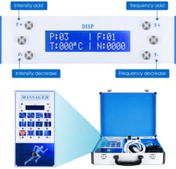 CINK & Co Schokgolfapparaat met 7 behandelkoppen - Aanraakscherm - 12 uitgangsniveaus en 16 frequentie-instellingen - Max. 90 W - Blauw — thumbnail 2