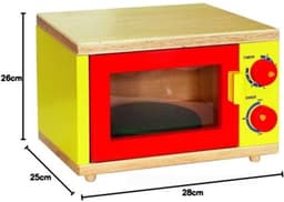 Houten magnetron - Keukenapparaat - Snel opwarmen - Nieuwe stijl - 28 cm - Houtkleur — thumbnail 2