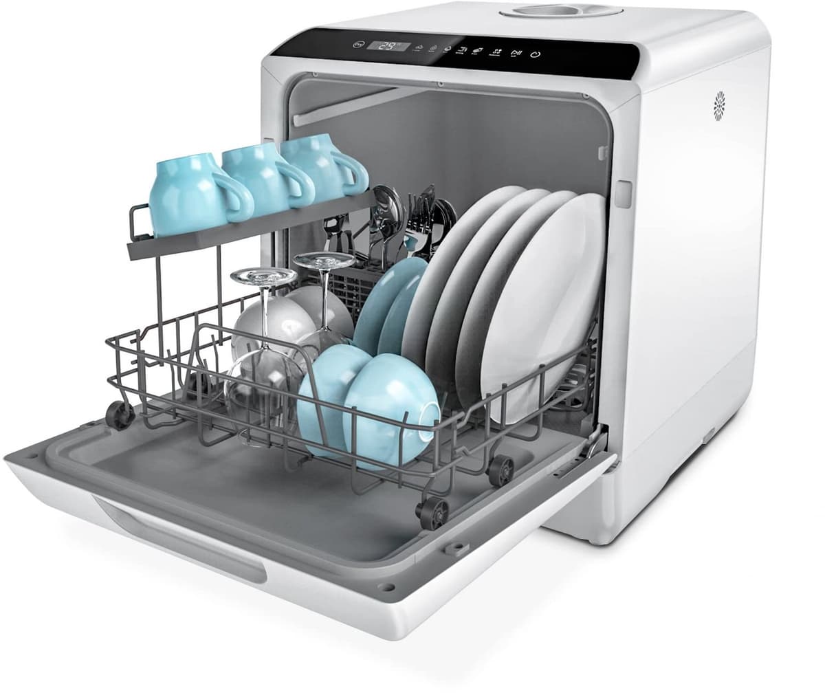 Mini vaatwasser compact 5L aanrechtmodel met touch bediening stil ontwerp voor kleine keukens — afbeelding 1