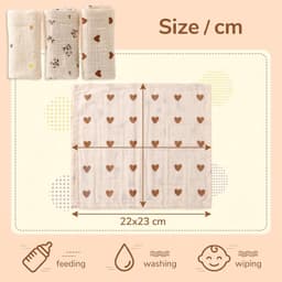 3-delige set baby washandjes katoen - 22x23 cm zachte doeken voor baby's — thumbnail 2