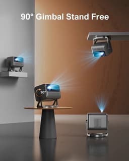 Mini Beamer - Projector - Digitale Beamer - Draagbaar - 1080P - Full HD Projector - Met 90° Gimbal - Auto Focus - Android 11.0 - 600ANSI - Android System - Zwart — thumbnail 3