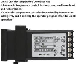 Temperatuurregelaar Digitale LED PID - Thermostaat - K-Thermoelement - Alarmfunctie - Max. 40 A SSR - AC 110-240 V — thumbnail 2
