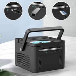 CD- en Cassettespeler met Bluetooth - Draagbare CD Radio - Bluetooth 5.1 - FM Radio - USB, SD & AUX - Oplaadbare 5000mAh Accu - Cassette Afspelen & Opnemen - Afstandsbediening - Zwart — thumbnail 2