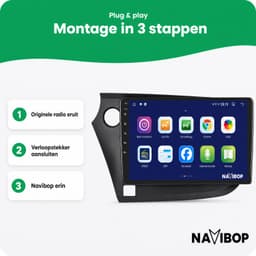 Navibop Autoradio geschikt voor Honda Insight - Draadloos Apple CarPlay & Android Auto - 9 inch touchscreen - Android 15 - 2GB/64GB - Navigatie - Bluetooth - DAB+ ready - 2 din — thumbnail 3
