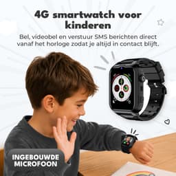 Denver Kindersmartwatch met GPS - Videobellen/SMS - SOS-knop - 4G - Simkaart - 1.83 Inch - SWGL149B - Zwart — thumbnail 5