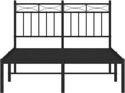 Bedframe met hoofdeinde, metaal, zwart, 120 x 200 cm, bedframe voor woonkamer, hotel, slaapkamer — thumbnail 3