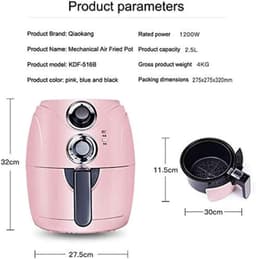 Luchtfriteuse met 2,5 liter capaciteit, huishoudelijke automatische uitschakelbare rookloze luchtfriteuse met timer en temperatuurregeling, blauw nuttig The New — thumbnail 5