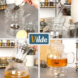 Glazen theepot 1.5L met infuser en waxinelichtje houder — thumbnail 2