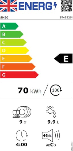 SMEG ST4522IN - Inbouw vaatwasser - Volledig integreerbaar - 45 cm — thumbnail 3
