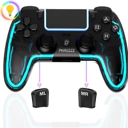 Draadloze RGB Controllers geschikt voor PS4 controller - Shock V3 - Macro Knoppen - LED Verlichting - Geschikt voor Playstation 4 Controller - Transparant — thumbnail 1