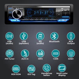 Caliber Autoradio - Autoradio met Bluetooth - dab+ - 4 x 100W - 1 din Autoradio - Handsfree bellen - Multicolour Display - usb Oplaadpoort — thumbnail 2