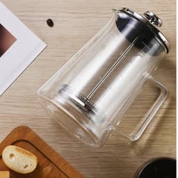 Dubbelwandige Cafetière - French Press - Coffeemaker - Filter Koffie - Borosillicaat Glas - Slow Coffee - 350ml — thumbnail 4
