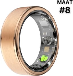 Kuno Ring 1 - Slimme ring - Smart Wearable - Health Ring - Slaap Tracker - Hartslagmeter - Stappenteller - Fitness en Activiteiten Tracker - Calorieen Bijhouden - Geen Abbonement - Waterdicht - voor Mannen en Vrouwen - Goud - Maat #8 — thumbnail 3