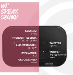 Artsound UNI20, Set van 2 passieve luidsprekers, 2-weg hifi luidspreker, 10-40 watt, muurbeugel met kogelgewricht, geschikt voor ruimtes tot 20 m² zoals gang, keuken, toilet, kleur: zwart — thumbnail 4