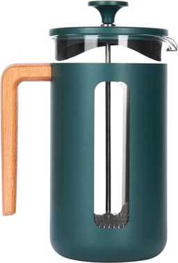 Roestvrij Staal Cafetière 8 kopjes Franse Pers Groen Geschenkdoos van La Cafetière - Koffiezetapparaat — thumbnail 1