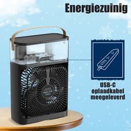 SEZGoods Mini Draagbare Air Conditioner - Verkoeld, Bevochtigd en Zuivert - 1200ML - Met Afstandsbediening - Met Aroma Diffuser en LED verlichting — thumbnail 5