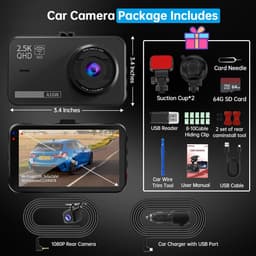 Dual Dashcam - Dashcam Voor en Achter - Auto Camera Dashcam - Dashcam Auto - Dual Dashcam voor Auto — thumbnail 5