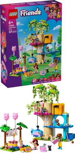LEGO Friends - Kattenverjaardagsfeestje en boomhut Constructiespeelgoed — thumbnail 2