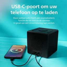 PHILIPS TAR4600 DAB/FM-wekkerradio met dubbel alarm en USB-C-oplaadpoort — thumbnail 4