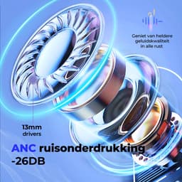 SoundFront Ultimate Draadloze Oordopjes - Bluetooth Oortjes - 26dB Active Noise Cancelling - Oortjes draadloos - Sport oordopjes - Geschikt voor smartphones & laptop - Wit — thumbnail 3