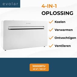 Evolar Monoblock Airco - Zonder buitenunit - met Luchtonvochtiger - 4-in-1 - 10000 BTU - WiFi - Zelf Installeren - EVO-M1000CH — thumbnail 4