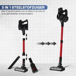Tjilla S100 Steelstofzuiger in hoogte verstelbaar Extra krachtig - 30 Dagen gratis uittesten - Extreem goed met dierenharen - Automatische oplader - Zonder Zak - 3-in-1 Steelstofzuiger en Kruimeldief — thumbnail 3