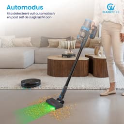 CleanWise Rita – Steelstofzuiger Draadloos met Kruimeldieffunctie – Zonder Zak op Accu – 30kPa Zuigkracht – Groene Laser – HEPA 14 Filter – Lichtgewicht 1,5 kg – Tot 60 Min Accuduur – Voor Huisdierharen – Nederlands Merk — thumbnail 3