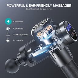 Draagbaar Massagepistool met 30 Snelheden en 8 Massagekoppen - Ultrastille Percussiemassage voor Spierherstel — thumbnail 2