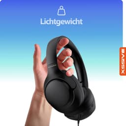 Draadloze Bluetooth Koptelefoon Noise Cancelling - Hybrid ANC - Bluetooth 5.3 - 60 Uur Batterij - Headset met Microfoon Noise Cancelling ENC - Koptelefoon met draad modus - Extra Bass - Equalizer App - Zwart — thumbnail 4