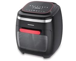 Heinner Heteluchtfriteuse – 2000W – 11L Ovencapaciteit – 4,5L Mand – Ovenfunctie – Touchbediening – 8 Programma’s – Timer 4u – Rotisserie – Zwart/Rood