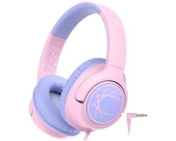 StayPowered Kinderheadset - Gehoorbescherming en Gemoedsrust Gecombineerd! - met Volumebegrenzing - Kristalhelder Stereogeluid - Draaibare Oorschelpen - Verstelbare Hoofdband - Compact Design - Roze - Levering Sneller dan Aangegeven!