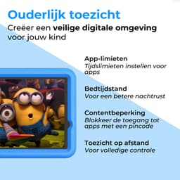 Naevy Kindertablet 8 inch - Vanaf 3 Jaar - 4+4GB RAM - 64GB geheugen - 5000mAh batterij - Ouderlijk Toezicht - Incl. Blauwe Beschermhoes — thumbnail 3
