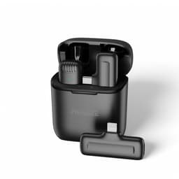 Draadloze Dasspeld Microfoon met geschikt voor USB-C & Lightning Dongle - Lavalier Microfoon geschikt voor iPhone & Android - Incl. Oplaadcase - Mini Microfoon voor Smartphone, Vlog & ASMR — thumbnail 1
