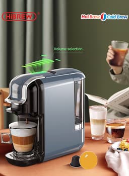 HiBrew 5-in-1 Koffiecupmachine – Meerdere Capsules – Heet/Koud – 19Bar – 1450W – Grijs — thumbnail 3