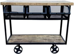 Deco4yourhome®- Trolley - BBQ Tafel - Barbecue Tafel - Keuken Trolley - 3 Lades - 110cm — thumbnail 1