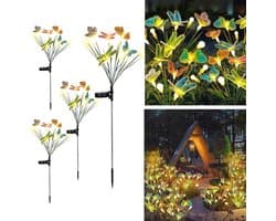 Zonnelampen voor buiten - 4 stuks tuinverlichting met 32 LEDs - IP65 waterdicht - Solarverlichting voor tuin en voetpad