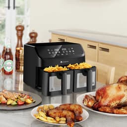 Dubbele Airfryer - Heteluchtfriteuse - 9 liter -9 Kookprogramma's — thumbnail 4