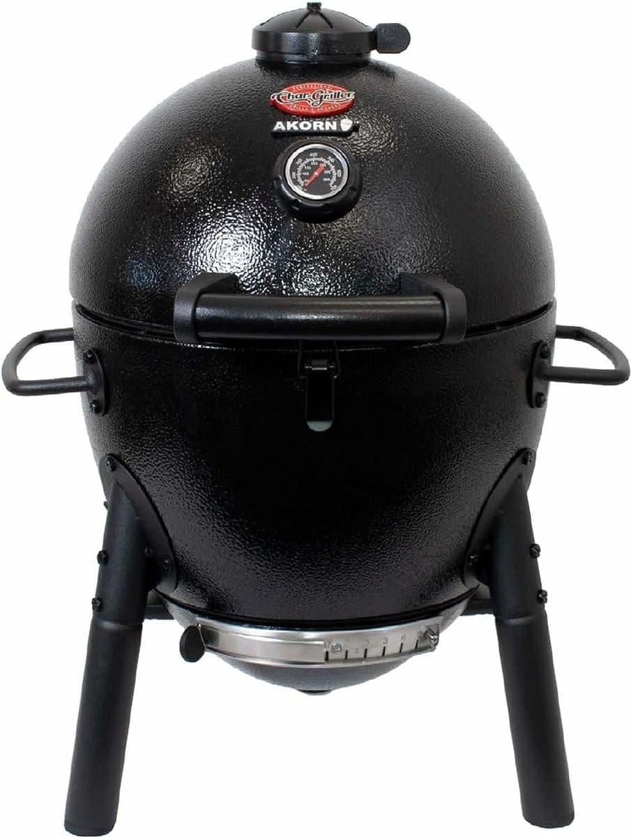 Char-Griller® Akorn Jr. Kamado BBQ en Smoker – Compacte Houtskool Barbecue met Gietijzeren Rooster – Ideaal voor Balkon, Terras, Camping en 2-4 Personen — afbeelding 1