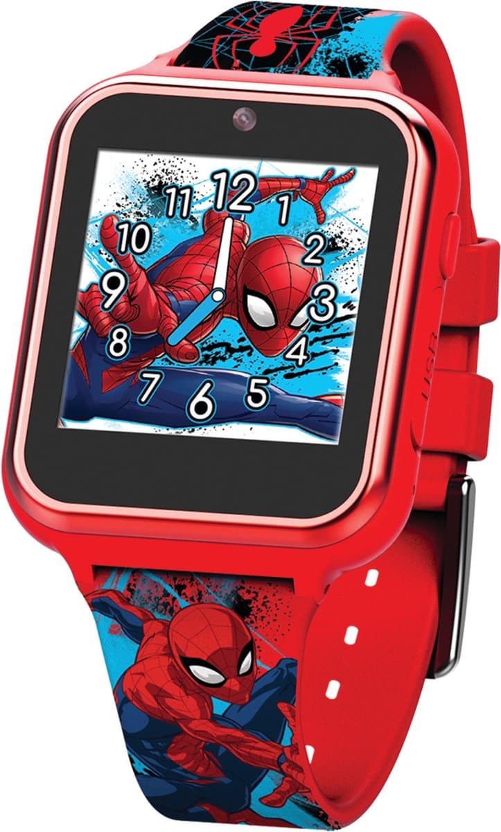 Accutime Kinderhorloge Spiderman II - Smartwatch Kind - Kinderhorloge met Spelletjes - Smartwatch Kinderen - Selfie Camera - Rood Blauw — afbeelding 1