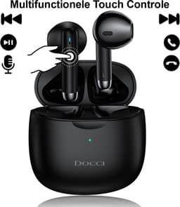 Docci® Draadloze Oordopjes - Bluetooth Earpods - Draadloze Oortjes - Koptelefoon voor IOS & Android - Zwarte Draadloze Oordopjes — thumbnail 4