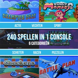 Silvergear Retro Game Console met 240 Arcade Games - Geen Internet Nodig - Spelcomputer voor Kinderen - Gaming Computer - Game Console Handheld - Vakantie Speelgoed - Auto - Cadeau voor Jongens en Meisjes - 6, 7, 8, 9, 10, 11, 12+ Jaar - Grijs — thumbnail 3