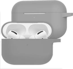 Hoesje Geschikt voor Apple AirPods Pro 2 - Siliconen Hoes met Clip - Silicone Case Cover - Grijs — thumbnail 1