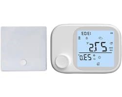 Slimme Thermostaat - Temperatuurregelaar - Comfort Verhoging - RF433 Draadloos - 118 mm breed - Wit