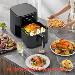 Luchtfriteuse XL - Hetelucht friteuse - Gezond koken - Stille werking - 65 liter - Zwart — thumbnail 5
