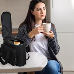 Koffiezetapparaat Reistas - Draagbare Organizer - Veilige Opslag - Schokabsorberende Bescherming - 6D x 24B x 6H cm - Zwart — thumbnail 3